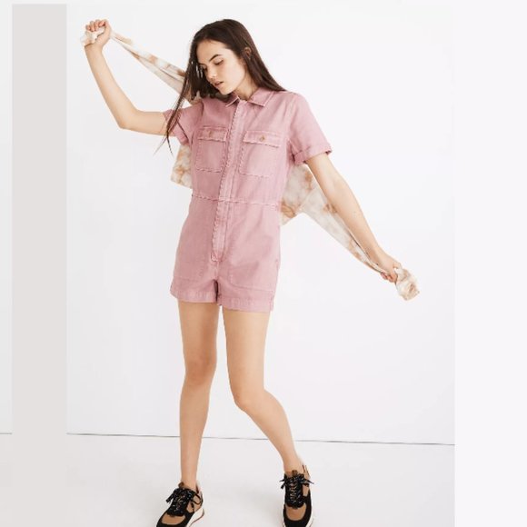 Garment-Dyed Coverall Romper - Picture 11 of 11